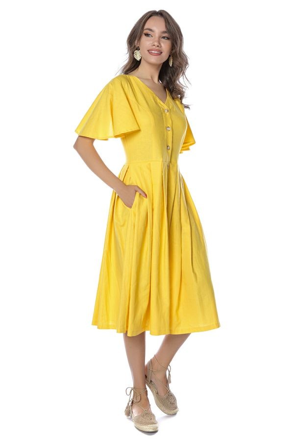 Citron Remy flared sleeve midi dress