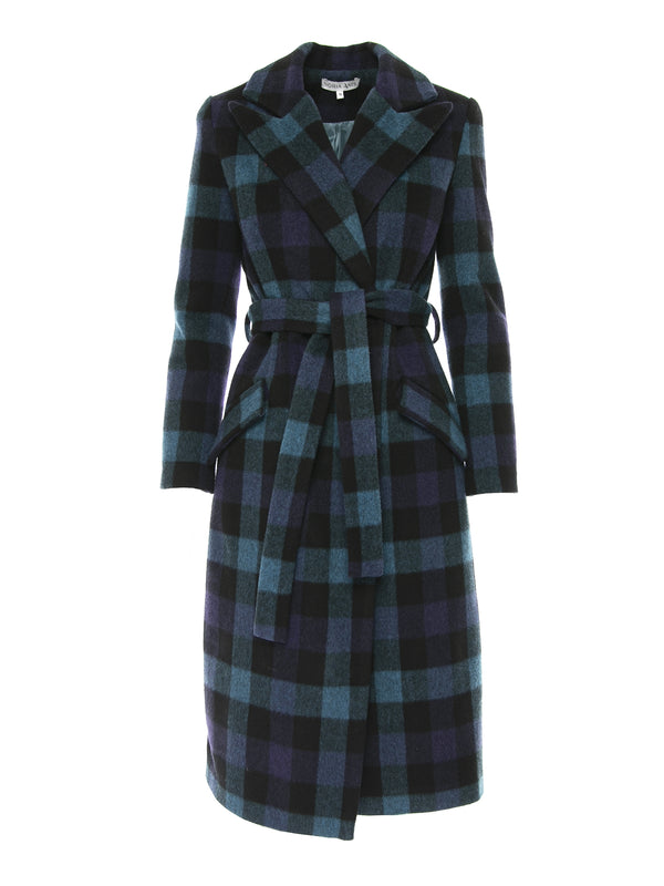 Brit wool checkered coat