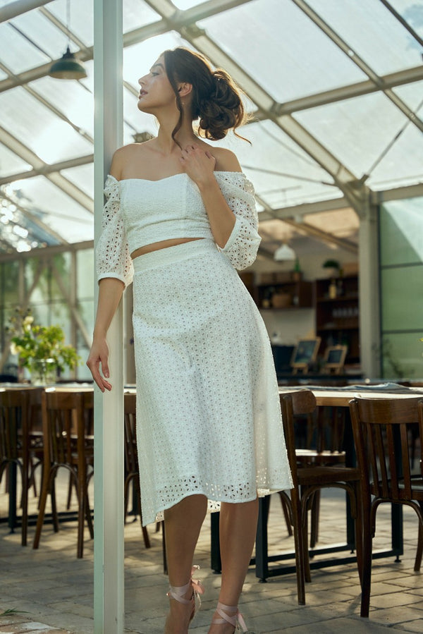 Pia broderie anglaise cotton skirt